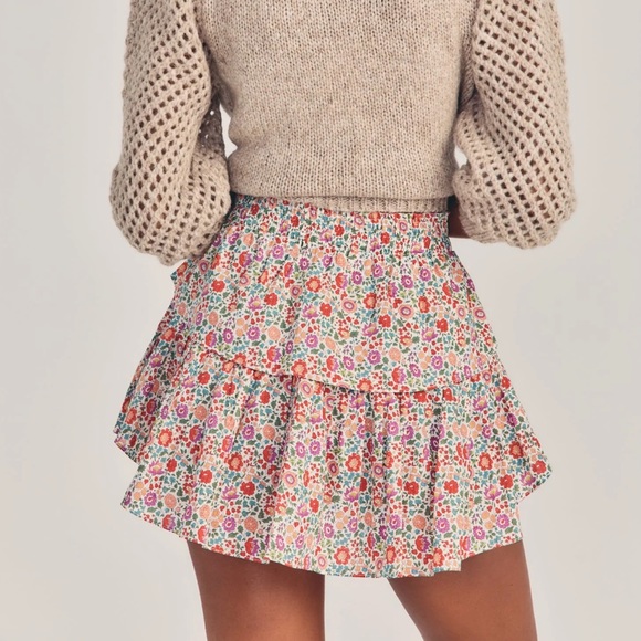 NWT LoveShackFancy x Liberty Ruffle Skirt, P (XXS, 00) - Picture 3 of 5
